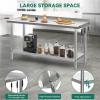 imageYITAHOME 36quot x 24quot Stainless Steel Table for Prep ampamp Work with Backsplash NSF Metal Table Prep Table with Undershelf for Home Kitchen Restaurant Garage Warehouse60 X 24