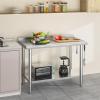 imageYITAHOME 36quot x 24quot Stainless Steel Table for Prep ampamp Work with Backsplash NSF Metal Table Prep Table with Undershelf for Home Kitchen Restaurant Garage Warehouse48 X 24