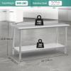 imageYITAHOME 36quot x 24quot Stainless Steel Table for Prep ampamp Work with Backsplash NSF Metal Table Prep Table with Undershelf for Home Kitchen Restaurant Garage Warehouse60 X 24