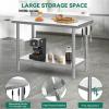 imageYITAHOME 36quot x 24quot Stainless Steel Table for Prep ampamp Work with Backsplash NSF Metal Table Prep Table with Undershelf for Home Kitchen Restaurant Garage Warehouse48 X 24