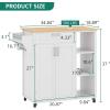 imageYITAHOME 37quot Rolling Kitchen Island Cart with Storage Butcher Block Island on Wheels Mobile Kitchen Storage Carts with Shelves ampamp Spice Rack WhiteWhite