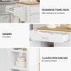 imageYITAHOME 37quot Rolling Kitchen Island Cart with Storage Butcher Block Island on Wheels Mobile Kitchen Storage Carts with Shelves ampamp Spice Rack WhiteWhite