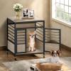 imageYITAHOME 39quot Dog Crate Furniture with Wheels Heavy Duty Wood Dog Cage Table with DoubleDoors ChewResistant Farmhouse Decorative Wooden Dog Kennel Indoor for Large and Medium Dogs GreyGrey