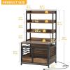 imageYITAHOME 39quot Dog Crate Furniture with Wheels Heavy Duty Wood Dog Cage Table with DoubleDoors ChewResistant Farmhouse Decorative Wooden Dog Kennel Indoor for Large and Medium Dogs GreyRustic Brown