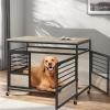 imageYITAHOME 39quot Dog Crate Furniture with Wheels Heavy Duty Wood Dog Cage Table with DoubleDoors ChewResistant Farmhouse Decorative Wooden Dog Kennel Indoor for Large and Medium Dogs GreyGreywith DoubleDoors