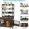 imageYITAHOME 39quot Dog Crate Furniture with Wheels Heavy Duty Wood Dog Cage Table with DoubleDoors ChewResistant Farmhouse Decorative Wooden Dog Kennel Indoor for Large and Medium Dogs GreyRustic BrownDrawers