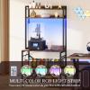 imageYITAHOME 3D Printer Stand with Filament Storage Large 3D Printer Table with Filament Rack Heavy Duty Filament Storage Rack for Home Office Workshop Warehouse Brown