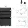 imageYITAHOME 3Drawer Mobile File Cabinet with Lock Office Storage Filing Cabinet for LegalLetter Size PreAssembled Metal File Cabinets Except Wheels Under Desk BlackBlack