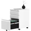 imageYITAHOME 3Drawer Mobile File Cabinet with Lock Office Storage Filing Cabinet for LegalLetter Size PreAssembled Metal File Cabinets Except Wheels Under Desk BlackWhite