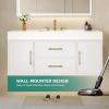 imageYITAHOME 40 Inch Floating Vanity with 2 Doors ampamp 2 Drawers Wall Mounted Bathroom Vanity with Quartz Stone Countertop ampamp Oak Veneer Big Space Storage for Modern Bathroom BlackWhite
