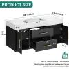 imageYITAHOME 40 Inch Floating Vanity with 2 Doors ampamp 2 Drawers Wall Mounted Bathroom Vanity with Quartz Stone Countertop ampamp Oak Veneer Big Space Storage for Modern Bathroom BlackBlack