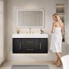 imageYITAHOME 40 Inch Floating Vanity with 2 Doors ampamp 2 Drawers Wall Mounted Bathroom Vanity with Quartz Stone Countertop ampamp Oak Veneer Big Space Storage for Modern Bathroom BlackBlack