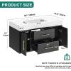 imageYITAHOME 40 Inch Floating Vanity with 2 Doors ampamp 2 Drawers Wall Mounted Bathroom Vanity with Quartz Stone Countertop ampamp Oak Veneer Big Space Storage for Modern Bathroom BlackBlack