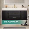 imageYITAHOME 40 Inch Floating Vanity with 2 Doors ampamp 2 Drawers Wall Mounted Bathroom Vanity with Quartz Stone Countertop ampamp Oak Veneer Big Space Storage for Modern Bathroom BlackBlack