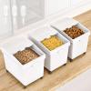 imageYITAHOME 40L x3260lb Ingredient Flour Storage Bin Commercial 315 Gallons105 Gal x3 Pcs Rice Storage Containers 750 Cups Flour Bins with WheelsClear Sliding Lids and Scoops for Kitchen White