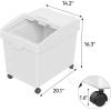 imageYITAHOME 40L x3260lb Ingredient Flour Storage Bin Commercial 315 Gallons105 Gal x3 Pcs Rice Storage Containers 750 Cups Flour Bins with WheelsClear Sliding Lids and Scoops for Kitchen White