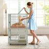 imageYITAHOME 41 2Tier Cat Cage Cat Crate with Door Locks and Bottom ThreeDoor Design Plastic Ferret Cage Large Rabbit Cage Indoor Chinchilla Cage Small Animal Cages Catio with Wheels and Ladder258L x 20W x 41H