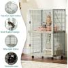 imageYITAHOME 41 2Tier Cat Cage Cat Crate with Door Locks and Bottom ThreeDoor Design Plastic Ferret Cage Large Rabbit Cage Indoor Chinchilla Cage Small Animal Cages Catio with Wheels and Ladder258L x 20W x 41H