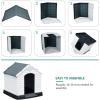 imageYITAHOME 41 Large Plastic Dog House Outdoor Indoor Doghouse Puppy Shelter Water Resistant Easy Assembly Sturdy Dog Kennel with Air Vents and Elevated Floor 41L38W39H Gray