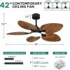 imageYITAHOME 42 Inch Ceiling Fans with Lights and Remote Tropical Ceiling Fans with 6 Modes Reversible Quiet DC Motor Dimmable Lighting for Living Room Dining Room WalnutWalnut