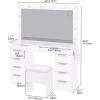 imageYITAHOME 46quot Glass Top Vanity Desk with Mirror with Lights Large Makeup Vanity Set with 10 Drawers ampamp Storage Stool Power Outlet Dressing Table with 3 Adjustable Light Modes Dressing Room BlackIvory White