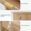 imageYITAHOME 472quot Farmhouse Console Table for Entryway Entry Hallway Foyer Table with 2 Drawers and Storage Shelf Large Sofa Behind Couch Fluted Oval Desk for Hallway Living Room Oak Color472