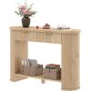 imageYITAHOME 472quot Farmhouse Console Table for Entryway Entry Hallway Foyer Table with 2 Drawers and Storage Shelf Large Sofa Behind Couch Fluted Oval Desk for Hallway Living Room Oak Color472