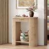 imageYITAHOME 472quot Farmhouse Console Table for Entryway Entry Hallway Foyer Table with 2 Drawers and Storage Shelf Large Sofa Behind Couch Fluted Oval Desk for Hallway Living Room Oak Color315