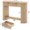 imageYITAHOME 472quot Farmhouse Console Table for Entryway Entry Hallway Foyer Table with 2 Drawers and Storage Shelf Large Sofa Behind Couch Fluted Oval Desk for Hallway Living Room Oak Color472
