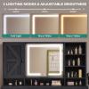 imageYITAHOME 48 Farmhouse Makeup Vanity Desk with Mirror and Lights 68 360 Rotation Big Modern Lighted Vanity Table with 6 Drawers ampamp Lots Shelves Rustic Large Dressing Table Antique BrownAntique Black