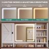 imageYITAHOME 48 Farmhouse Makeup Vanity Desk with Mirror and Lights 68 360 Rotation Big Modern Lighted Vanity Table with 6 Drawers ampamp Lots Shelves Rustic Large Dressing Table Antique BrownAntique White
