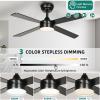 imageYITAHOME 48 Inch Black Ceiling Fan with Lights and Remote4 Blades App Control Modern Smart Ceiling Fan Compatible with Alexa for Indoor Reversible Quiet Motor Memory FunctionRemote Control