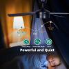 imageYITAHOME 48 Inch Black Ceiling Fan with Lights and Remote4 Blades App Control Modern Smart Ceiling Fan Compatible with Alexa for Indoor Reversible Quiet Motor Memory FunctionRemoteAppVoice
