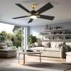 imageYITAHOME 48 Inch Black Gold Ceiling Fan with Light Remote and APP Control Modern Dimmable Fanlight for Indoor with Reversible Quiet Motor Stepless 3 Color Memory FunctionBlack Gold