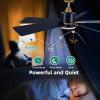 imageYITAHOME 48 Inch Black Gold Ceiling Fan with Light Remote and APP Control Modern Dimmable Fanlight for Indoor with Reversible Quiet Motor Stepless 3 Color Memory FunctionBlack Gold