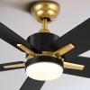 imageYITAHOME 48 Inch Black Gold Ceiling Fan with Light Remote and APP Control Modern Dimmable Fanlight for Indoor with Reversible Quiet Motor Stepless 3 Color Memory FunctionBlack Gold