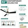 imageYITAHOME 48 Inch Black Gold Ceiling Fan with Light Remote and APP Control Modern Dimmable Fanlight for Indoor with Reversible Quiet Motor Stepless 3 Color Memory FunctionBlack Gold