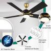imageYITAHOME 48 Inch Black Gold Ceiling Fan with Light Remote and APP Control Modern Dimmable Fanlight for Indoor with Reversible Quiet Motor Stepless 3 Color Memory FunctionBlack Gold