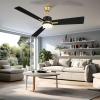 imageYITAHOME 48 Inch Black Gold Ceiling Fan with Light Remote and APP Control Modern Dimmable Fanlight for Indoor with Reversible Quiet Motor Stepless 3 Color Memory FunctionBlack Gold