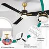 imageYITAHOME 48 Inch Black Gold Ceiling Fan with Light Remote and APP Control Modern Dimmable Fanlight for Indoor with Reversible Quiet Motor Stepless 3 Color Memory FunctionBlack Gold