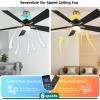imageYITAHOME 48 Inch Black Gold Ceiling Fan with Light Remote and APP Control Modern Dimmable Fanlight for Indoor with Reversible Quiet Motor Stepless 3 Color Memory FunctionBlack Gold