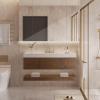 imageYITAHOME 48 Inch Floating Vanity with 3 Drawers Wall Mounted Bathroom Vanity with White Quartz Countertop ampamp Oak Veneer Big Space Storage for Modern Bathroom BlackWalnut