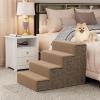 imageYITAHOME 4Tier Dog Steps for Beds and Couches 20quot H NonSlip Foam Pet Stairs with Washable Cover PP Support Boards for Small and Senior Dogs Gray 24quot L x 15quot W
