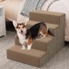 imageYITAHOME 4Tier Dog Steps for Beds and Couches 20quot H NonSlip Foam Pet Stairs with Washable Cover PP Support Boards for Small and Senior Dogs Gray 24quot L x 15quot W