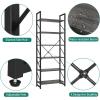 imageYITAHOME 5 Tiers Bookshelf Classically Modern White Bookshelf Book Rack Storage Rack Shelves in Living RoomHomeOffice Books Holder Organizer for BooksMovies WhiteCharcoal Gray  Black