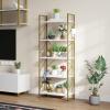 imageYITAHOME 5 Tiers Bookshelf Classically Modern White Bookshelf Book Rack Storage Rack Shelves in Living RoomHomeOffice Books Holder Organizer for BooksMovies WhiteGold