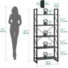 imageYITAHOME 5 Tiers Bookshelf Classically Modern White Bookshelf Book Rack Storage Rack Shelves in Living RoomHomeOffice Books Holder Organizer for BooksMovies WhiteCharcoal Gray  Black