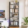 imageYITAHOME 5 Tiers Bookshelf Classically Modern White Bookshelf Book Rack Storage Rack Shelves in Living RoomHomeOffice Books Holder Organizer for BooksMovies WhiteCharcoal Gray  Black
