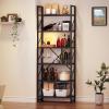 imageYITAHOME 5 Tiers Bookshelf Classically Modern White Bookshelf Book Rack Storage Rack Shelves in Living RoomHomeOffice Books Holder Organizer for BooksMovies WhiteBlack