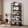 imageYITAHOME 5 Tiers Bookshelf Classically Modern White Bookshelf Book Rack Storage Rack Shelves in Living RoomHomeOffice Books Holder Organizer for BooksMovies WhiteBlack